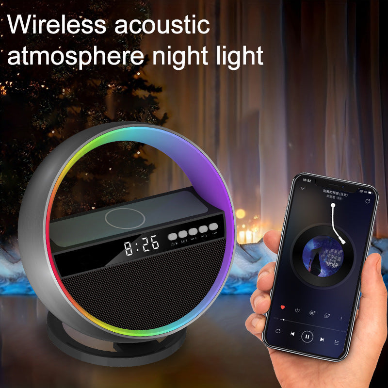 New Multifunctional RGB Night Light with Wireless Charger, Bluetooth-compatible Speaker Large GEN and Ambient Light