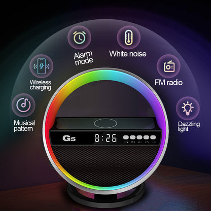 New Multifunctional RGB Night Light with Wireless Charger, Bluetooth-compatible Speaker Large GEN and Ambient Light