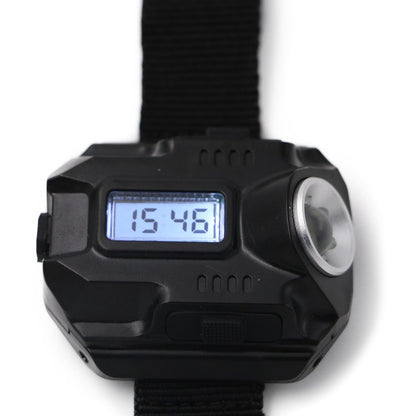 Tactical Flashlight with 4 Modes USB Charging, Time Display, Compass and Clock