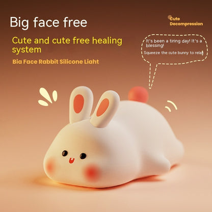 Rabbit Silicone LED Night Light – Touch Sensor Bedside Lamp for Kids